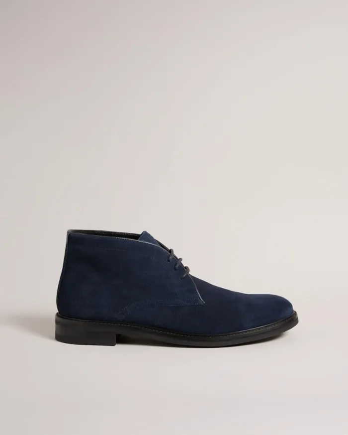 Suede Chukka Button Sole Boots Navy Men Ted Baker Boots Suede Chukka Button Sole Boots Navy Men Ted Baker Boots