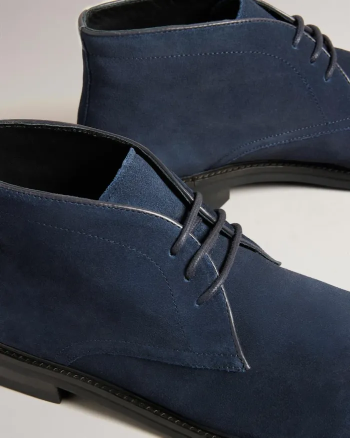 Suede Chukka Button Sole Boots Navy Men Ted Baker Boots Suede Chukka Button Sole Boots Navy Men Ted Baker Boots