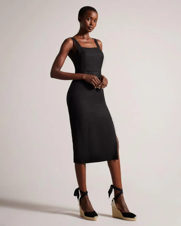 Suede Ribbon Tie Wedges Black Women Ted Baker Sandals and Sliders Suede Ribbon Tie Wedges Black Women Ted Baker Sandals and Sliders