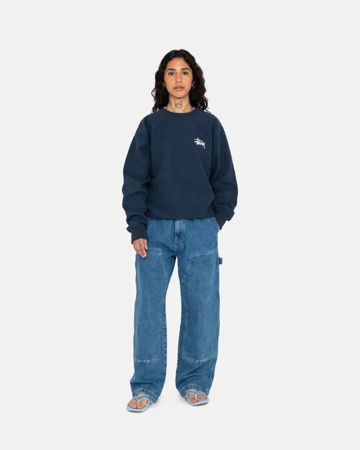 Sweats Men Stussy BASIC STSSY CREW Navy Sweats Men Stussy BASIC STSSY CREW Navy