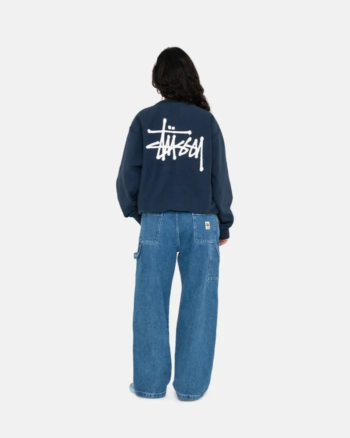 Sweats Men Stussy BASIC STSSY CREW Navy Sweats Men Stussy BASIC STSSY CREW Navy
