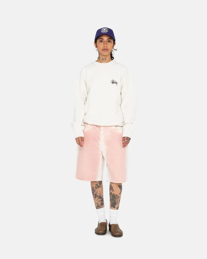 Sweats Men Stussy BASIC STSSY CREW Stone Sweats Men Stussy BASIC STSSY CREW Stone