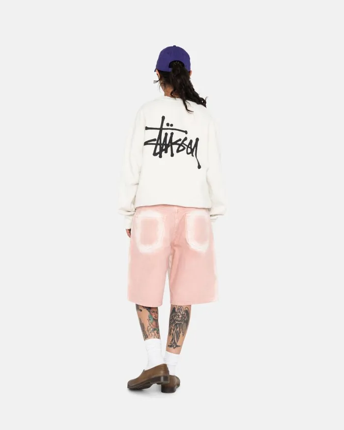 Sweats Men Stussy BASIC STSSY CREW Stone Sweats Men Stussy BASIC STSSY CREW Stone