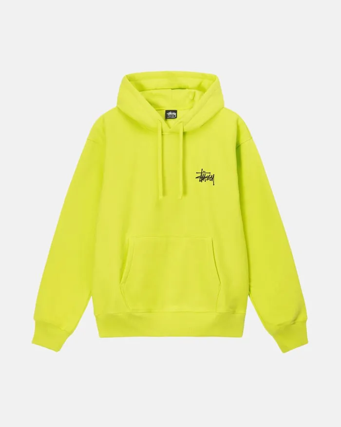 Sweats Men Stussy BASIC STSSY HOODIE Keylime Sweats Men Stussy BASIC STSSY HOODIE Keylime