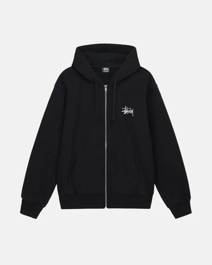 Sweats Men Stussy BASIC STSSY ZIP HOODIE Black