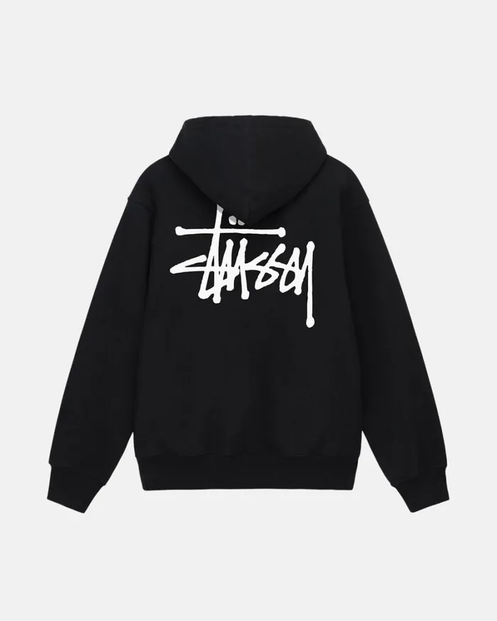 Sweats Men Stussy BASIC STSSY ZIP HOODIE Black Sweats Men Stussy BASIC STSSY ZIP HOODIE Black