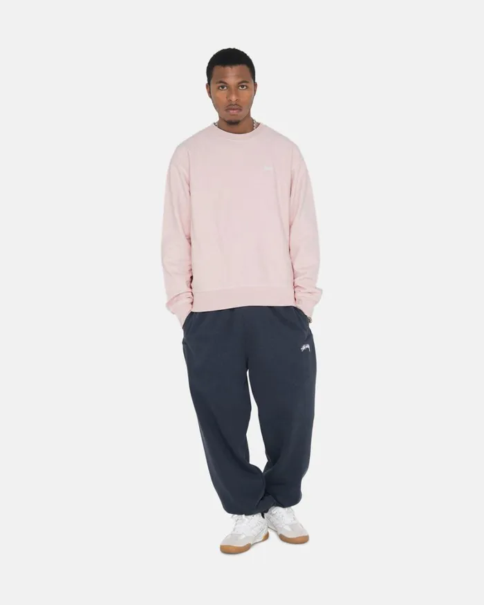 Sweats Men Stussy OVERDYED STOCK LOGO CREW Lt Pink Sweats Men Stussy OVERDYED STOCK LOGO CREW Lt Pink