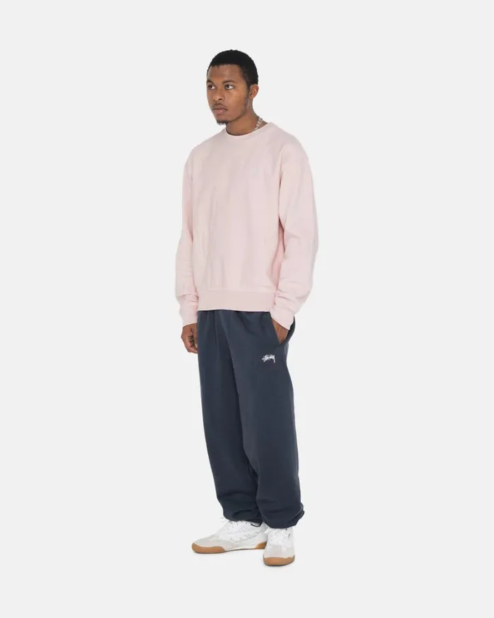 Sweats Men Stussy OVERDYED STOCK LOGO CREW Lt Pink Sweats Men Stussy OVERDYED STOCK LOGO CREW Lt Pink