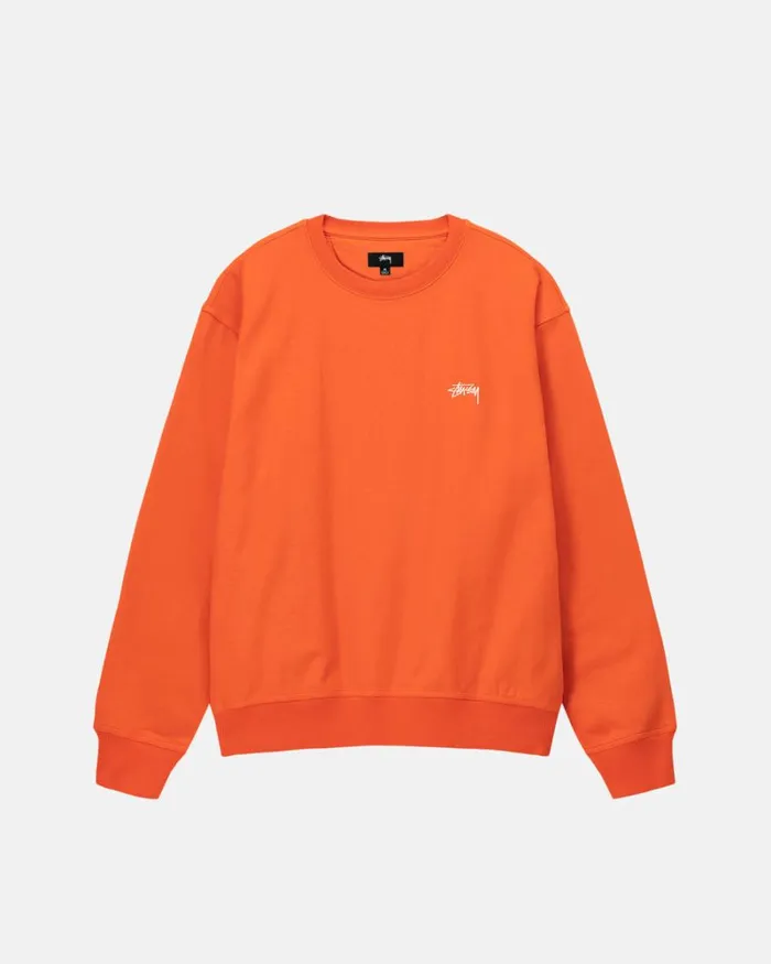 Sweats Men Stussy OVERDYED STOCK LOGO CREW Orange