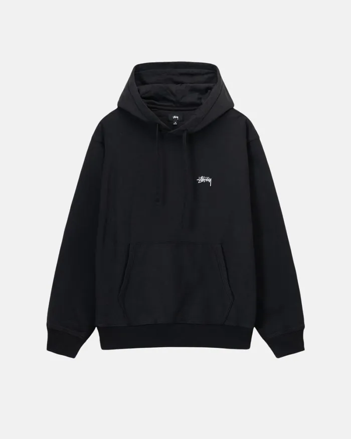 Sweats Men Stussy OVERDYED STOCK LOGO HOODIE Black