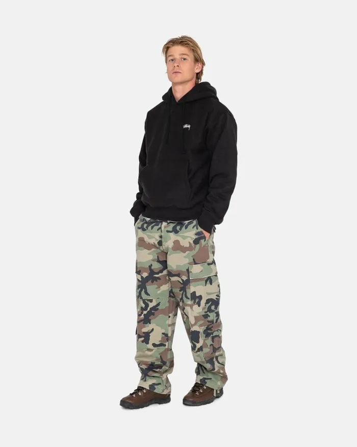Sweats Men Stussy OVERDYED STOCK LOGO HOODIE Black Sweats Men Stussy OVERDYED STOCK LOGO HOODIE Black