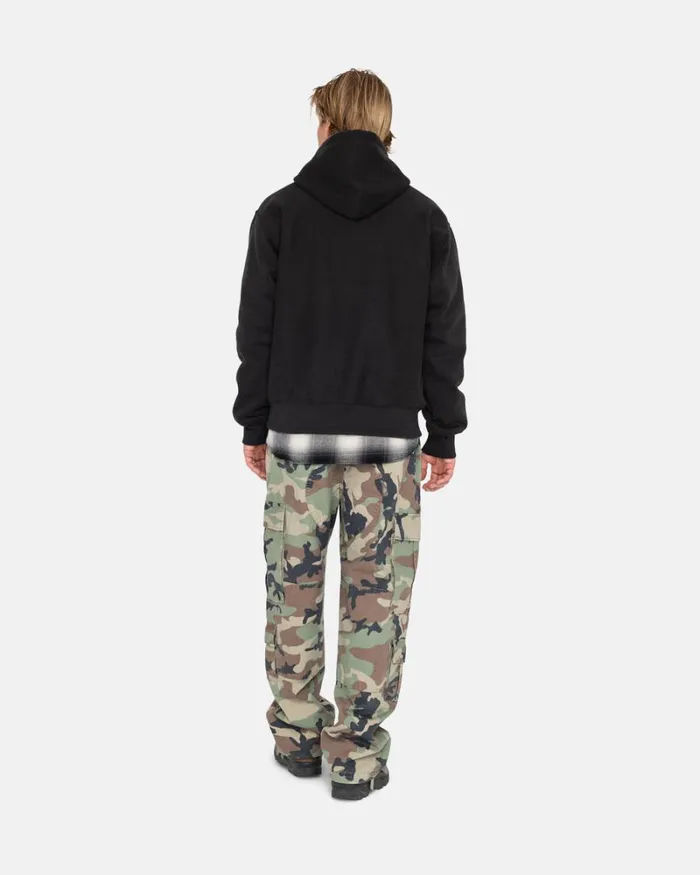 Sweats Men Stussy OVERDYED STOCK LOGO HOODIE Black Sweats Men Stussy OVERDYED STOCK LOGO HOODIE Black