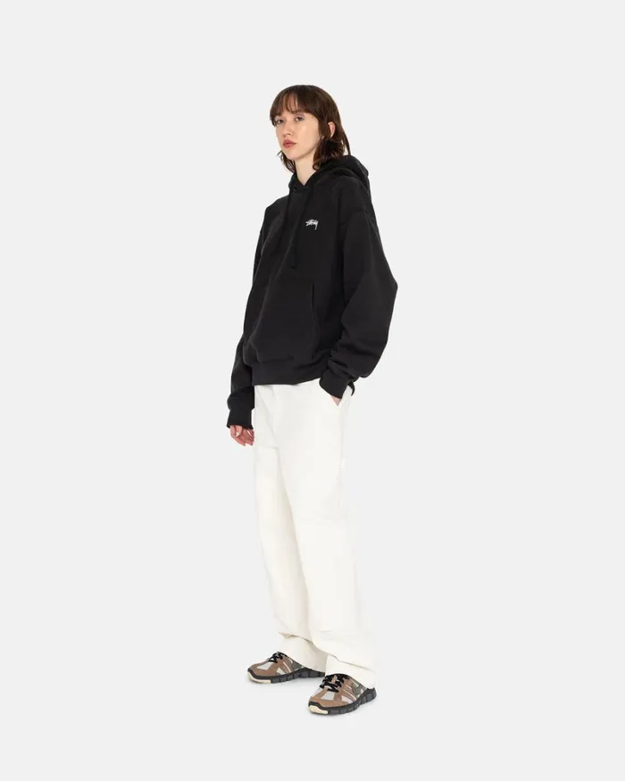Sweats Men Stussy OVERDYED STOCK LOGO HOODIE Black Sweats Men Stussy OVERDYED STOCK LOGO HOODIE Black