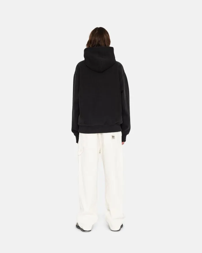 Sweats Men Stussy OVERDYED STOCK LOGO HOODIE Black Sweats Men Stussy OVERDYED STOCK LOGO HOODIE Black