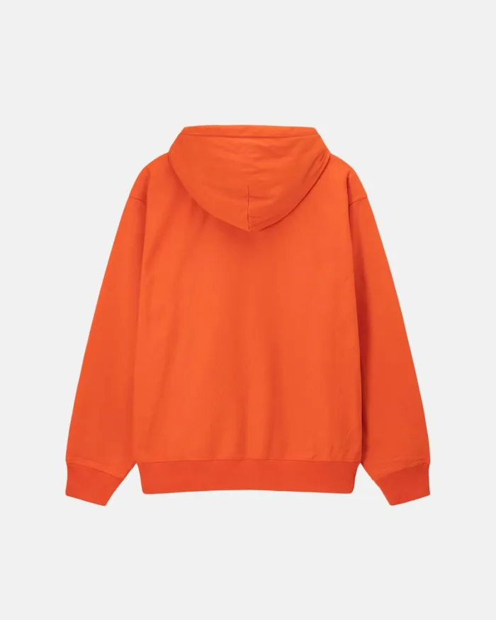Sweats Men Stussy OVERDYED STOCK LOGO HOODIE Orange Sweats Men Stussy OVERDYED STOCK LOGO HOODIE Orange