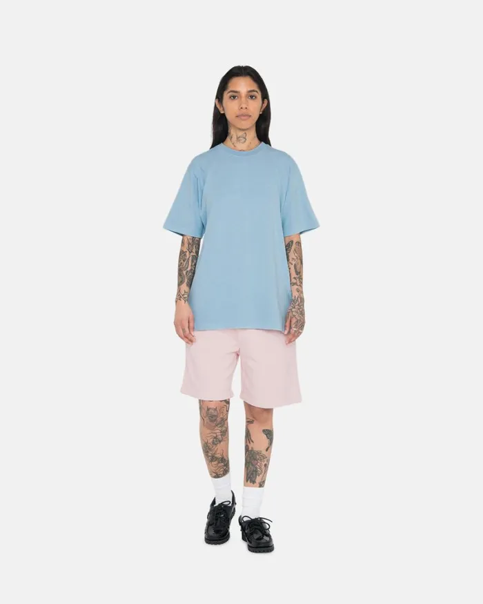 Sweats Men Stussy OVERDYED STOCK LOGO SWEAT SHORT Lt Pink Sweats Men Stussy OVERDYED STOCK LOGO SWEAT SHORT Lt Pink