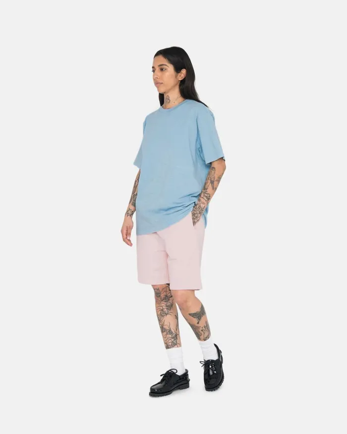 Sweats Men Stussy OVERDYED STOCK LOGO SWEAT SHORT Lt Pink Sweats Men Stussy OVERDYED STOCK LOGO SWEAT SHORT Lt Pink