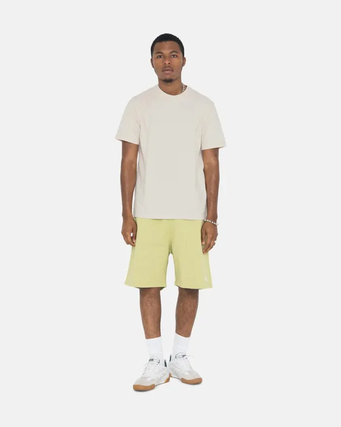Sweats Men Stussy OVERDYED STOCK LOGO SWEAT SHORT Pale Green Sweats Men Stussy OVERDYED STOCK LOGO SWEAT SHORT Pale Green