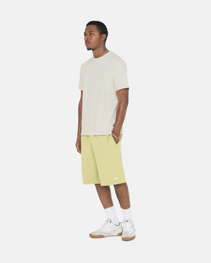 Sweats Men Stussy OVERDYED STOCK LOGO SWEAT SHORT Pale Green Sweats Men Stussy OVERDYED STOCK LOGO SWEAT SHORT Pale Green