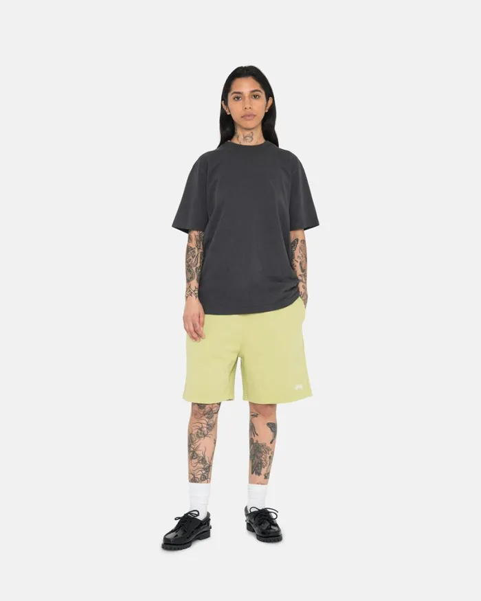 Sweats Men Stussy OVERDYED STOCK LOGO SWEAT SHORT Pale Green Sweats Men Stussy OVERDYED STOCK LOGO SWEAT SHORT Pale Green