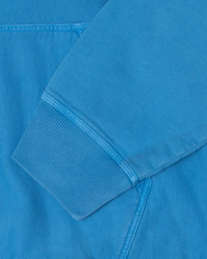 Sweats Men Stussy PIGMENT DYED FLEECE HOODIE Blue Sweats Men Stussy PIGMENT DYED FLEECE HOODIE Blue