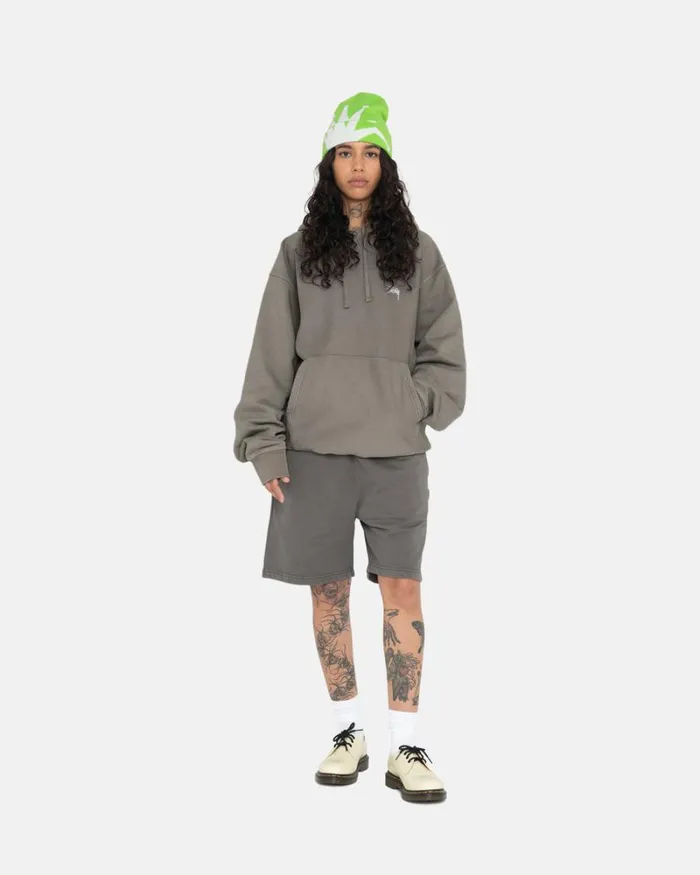 Sweats Men Stussy PIGMENT DYED FLEECE SHORT Charcoal Sweats Men Stussy PIGMENT DYED FLEECE SHORT Charcoal