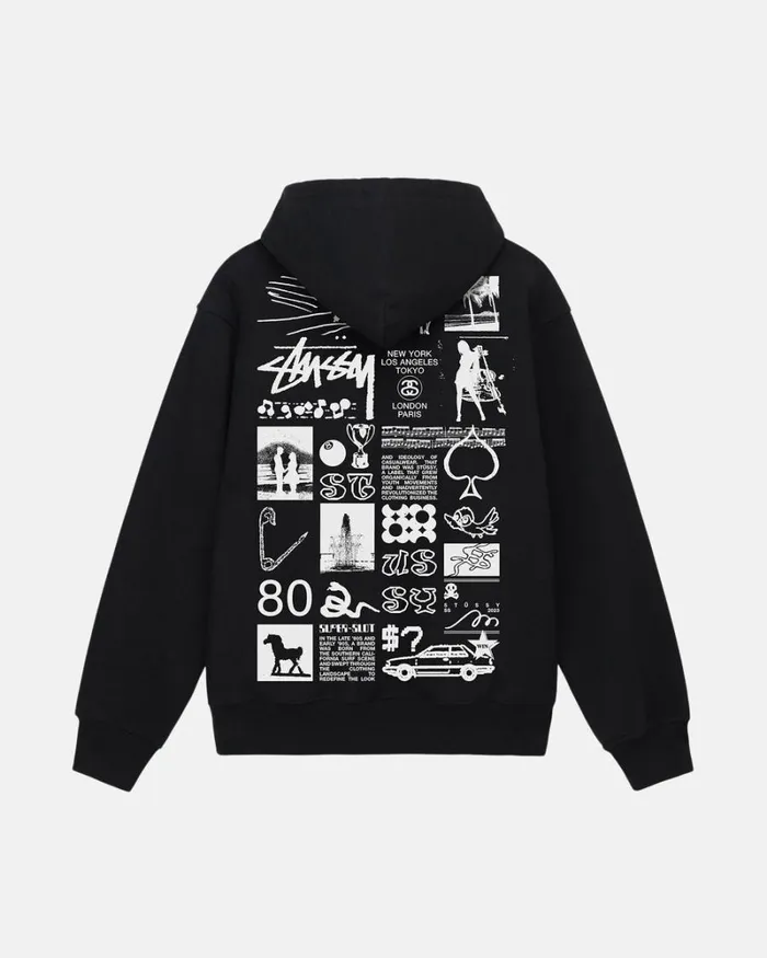 Sweats Men Stussy SARA ZIP HOODIE Black