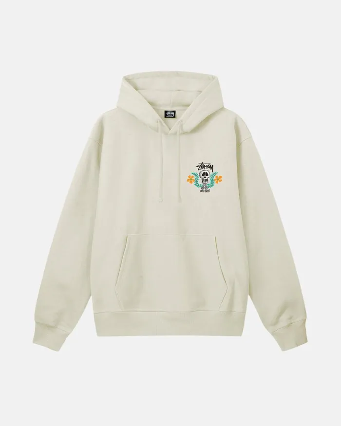 Sweats Men Stussy SKULL CREST HOODIE Stone Sweats Men Stussy SKULL CREST HOODIE Stone