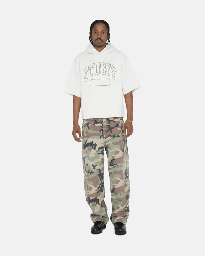 Sweats Men Stussy SS BOXY CROPPED HOODIE Ash Heather Sweats Men Stussy SS BOXY CROPPED HOODIE Ash Heather