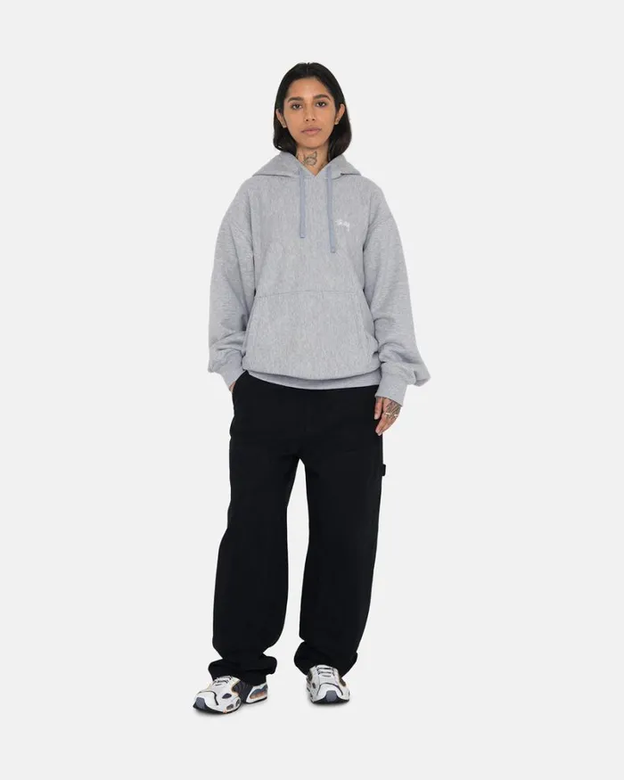 Sweats Men Stussy STOCK LOGO HOODIE Grey Heather Sweats Men Stussy STOCK LOGO HOODIE Grey Heather
