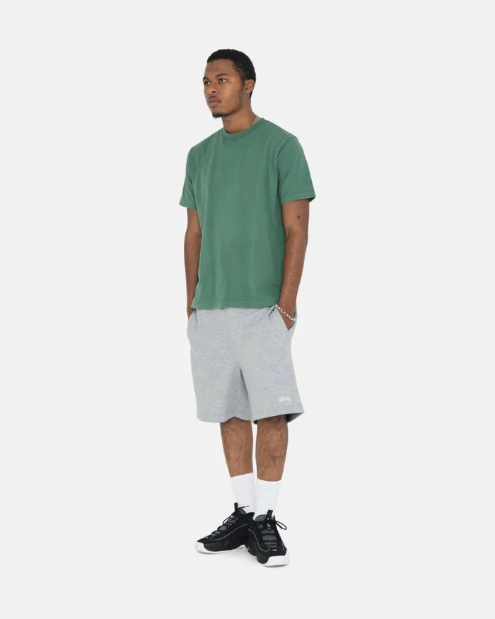 Sweats Men Stussy STOCK LOGO SWEAT SHORT Grey Heather Sweats Men Stussy STOCK LOGO SWEAT SHORT Grey Heather