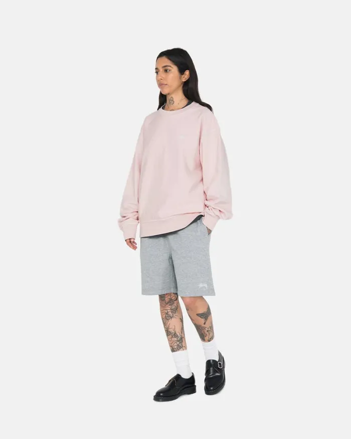 Sweats Men Stussy STOCK LOGO SWEAT SHORT Grey Heather Sweats Men Stussy STOCK LOGO SWEAT SHORT Grey Heather