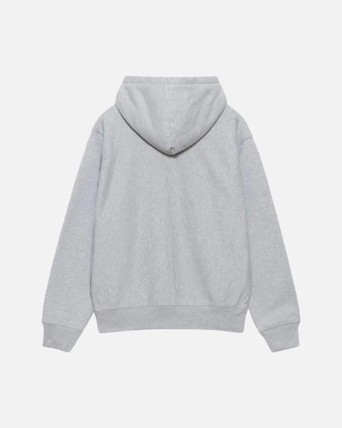 Sweats Men Stussy STOCK LOGO ZIP HOODIE Grey Heather Sweats Men Stussy STOCK LOGO ZIP HOODIE Grey Heather
