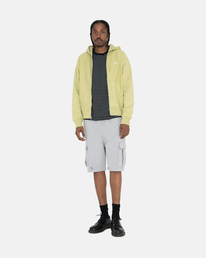 Sweats Men Stussy STOCK LOGO ZIP HOODIE Pale Green Sweats Men Stussy STOCK LOGO ZIP HOODIE Pale Green