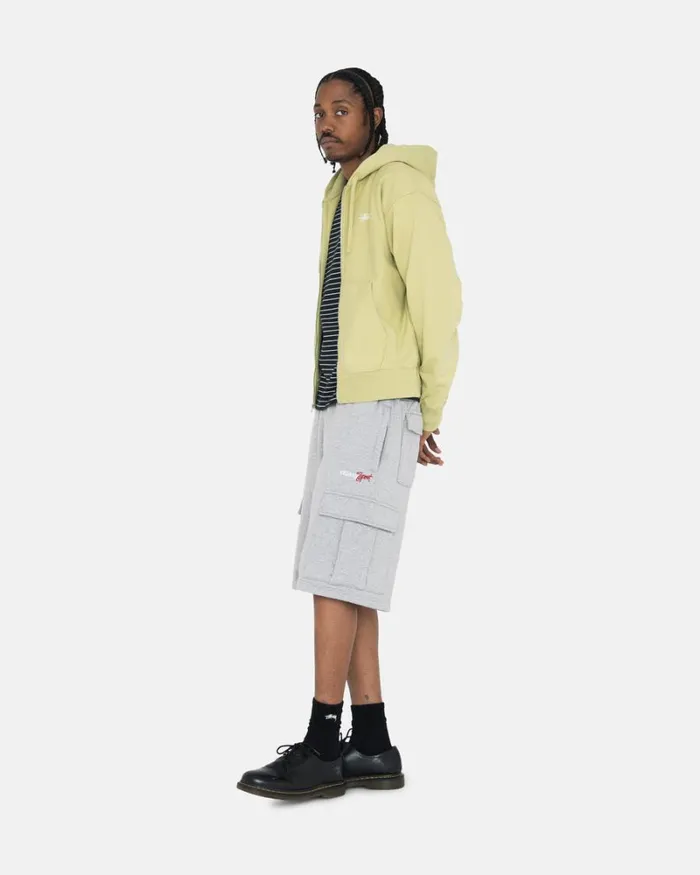 Sweats Men Stussy STOCK LOGO ZIP HOODIE Pale Green Sweats Men Stussy STOCK LOGO ZIP HOODIE Pale Green