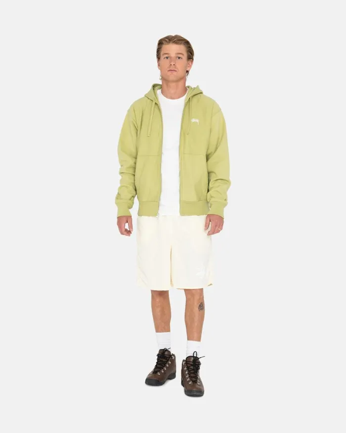 Sweats Men Stussy STOCK LOGO ZIP HOODIE Pale Green Sweats Men Stussy STOCK LOGO ZIP HOODIE Pale Green
