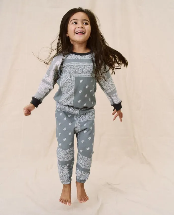 Sweatshirts Little039s The Great The Little College Sweatshirt Dusty Blue Bandana Print