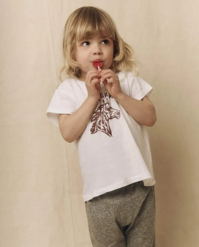 Tshirts Little039s The Great The Little Boxy Crew True White With Bronco Graphic