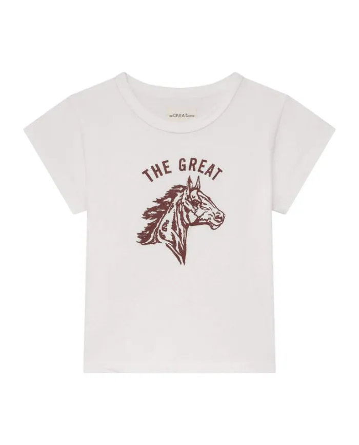 Tshirts Little039s The Great The Little Boxy Crew True White With Bronco Graphic