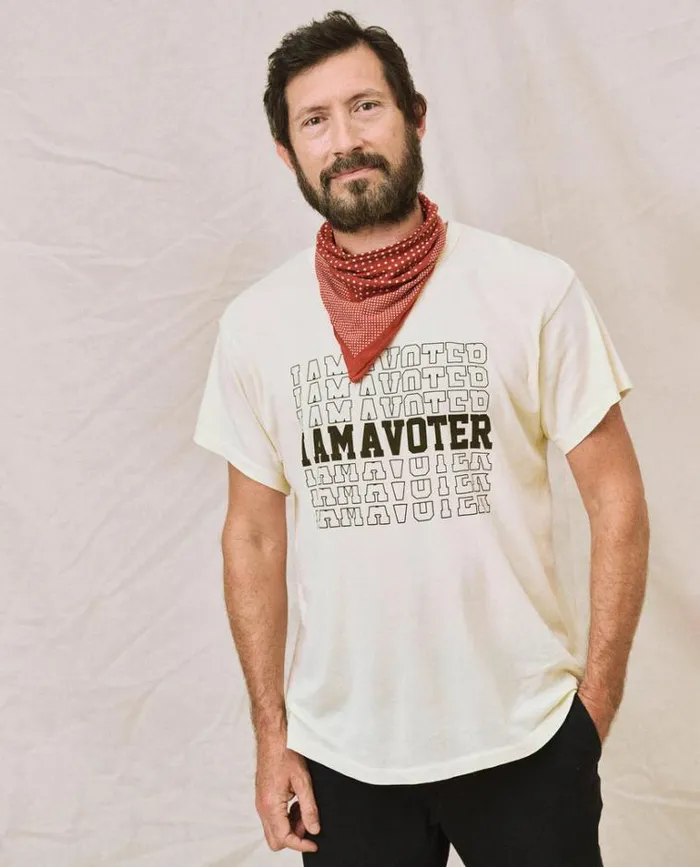 Tshirts Men039s The Great Limited Edition The Men039s I Am A Voter Boxy Crew Washed White