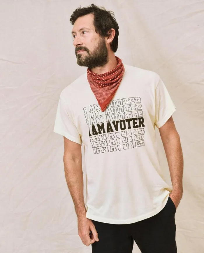 Tshirts Men039s The Great Limited Edition The Men039s I Am A Voter Boxy Crew Washed White