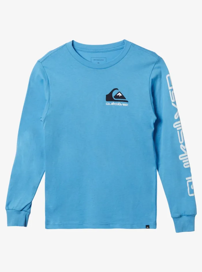 Tees Boys Quiksilver Boy039s 816 Omni Logo Long Sleeve TShirt Azure Blue