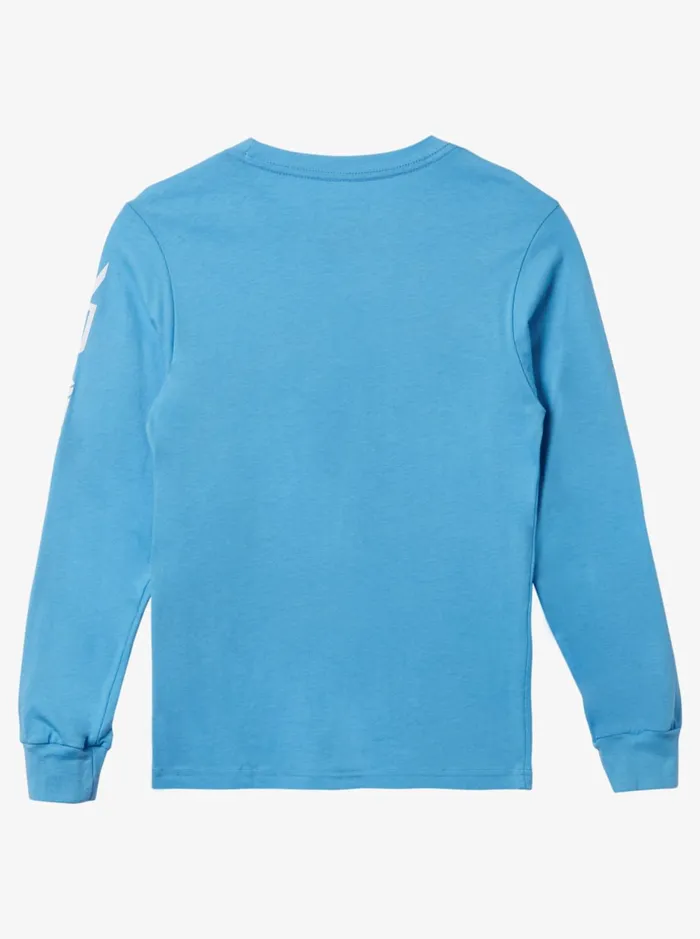 Tees Boys Quiksilver Boy039s 816 Omni Logo Long Sleeve TShirt Azure Blue Tees Boys Quiksilver Boy039s 816 Omni Logo Long Sleeve TShirt Azure Blue