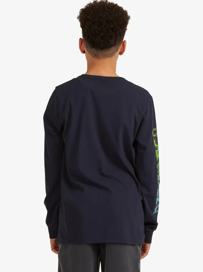 Tees Boys Quiksilver Boy039s 816 Stacked Long Sleeve TShirt Navy Blazer