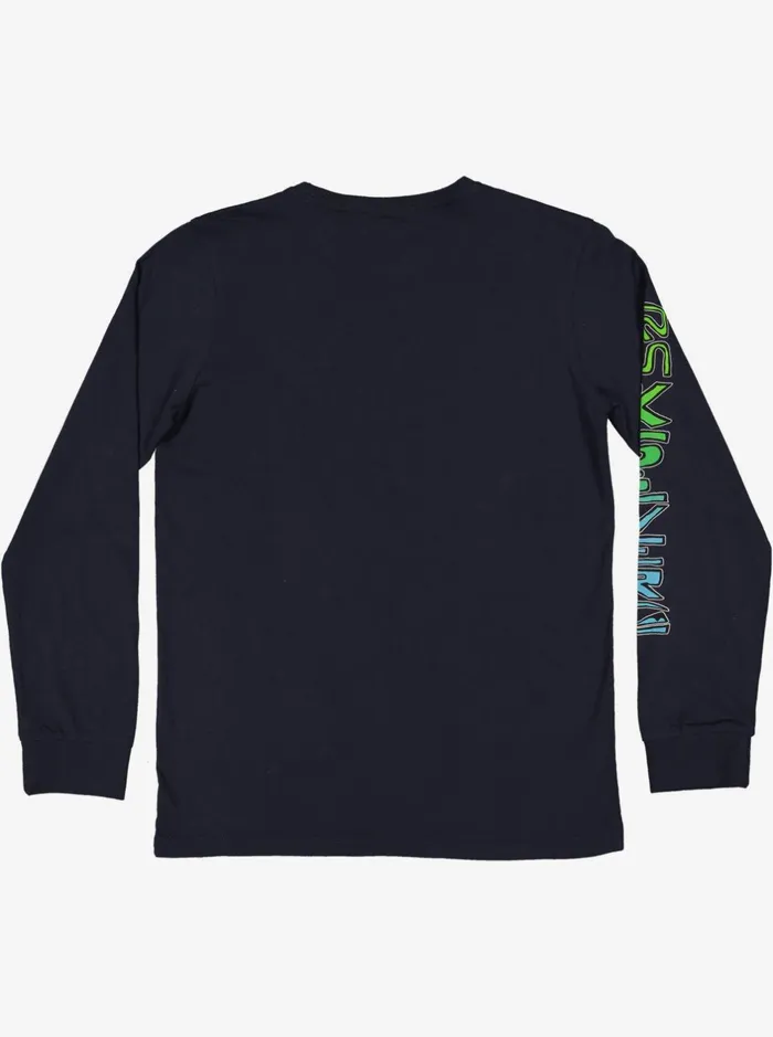 Tees Boys Quiksilver Boy039s 816 Stacked Long Sleeve TShirt Navy Blazer