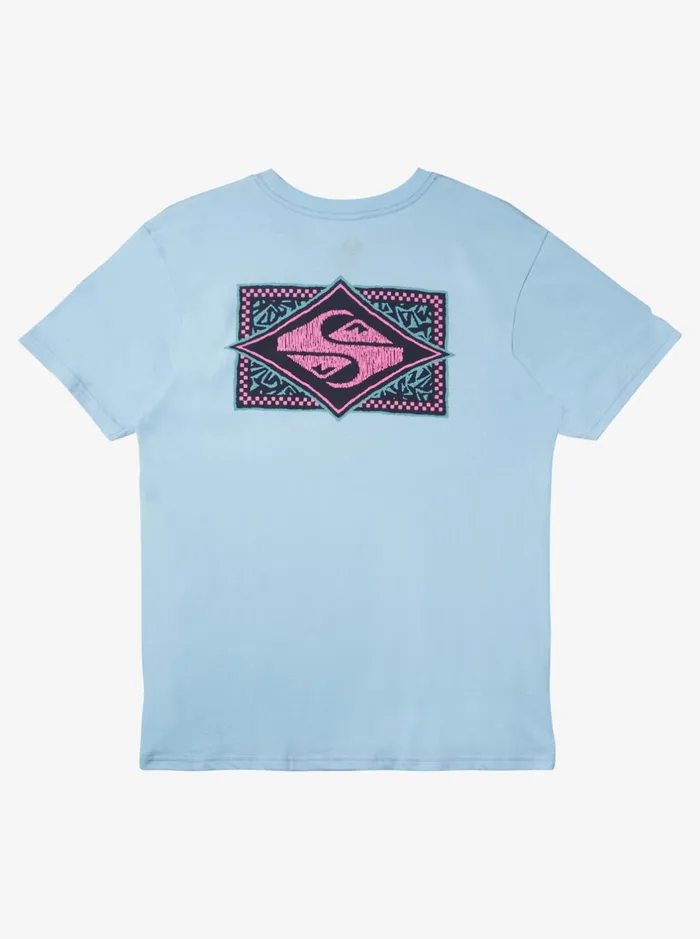 Tees Men Quiksilver Black Flash TShirt Clear Sky Tees Men Quiksilver Black Flash TShirt Clear Sky