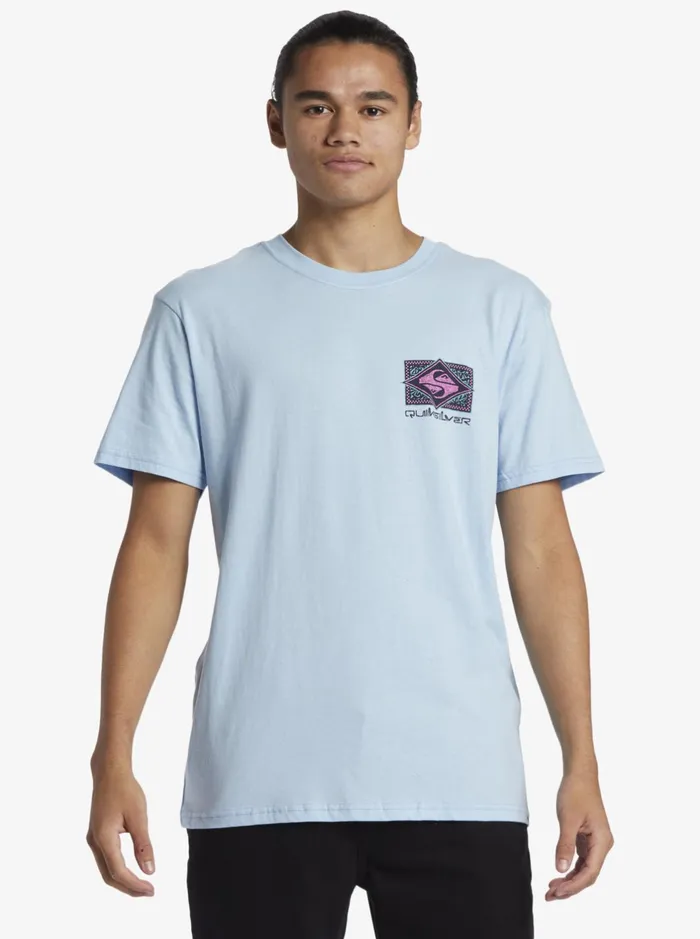Tees Men Quiksilver Black Flash TShirt Clear Sky Tees Men Quiksilver Black Flash TShirt Clear Sky
