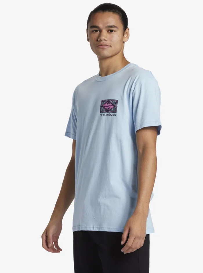 Tees Men Quiksilver Black Flash TShirt Clear Sky Tees Men Quiksilver Black Flash TShirt Clear Sky