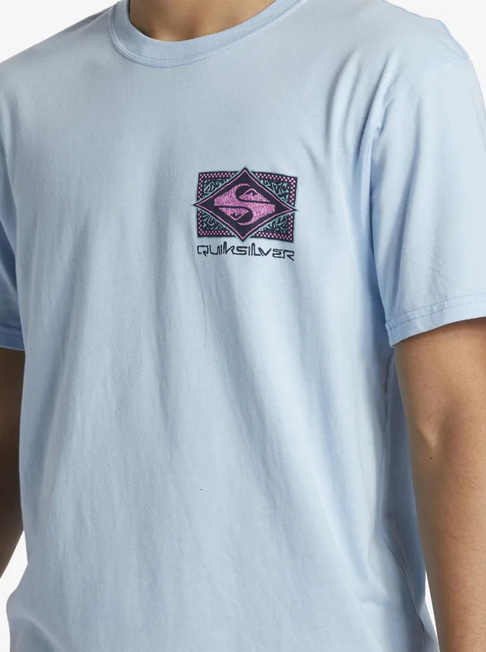 Tees Men Quiksilver Black Flash TShirt Clear Sky Tees Men Quiksilver Black Flash TShirt Clear Sky