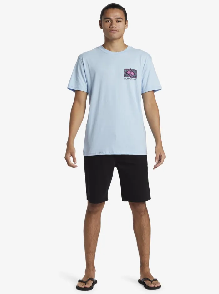 Tees Men Quiksilver Black Flash TShirt Clear Sky Tees Men Quiksilver Black Flash TShirt Clear Sky